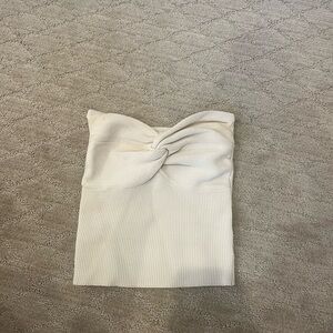 Cream Knotted Tube Top